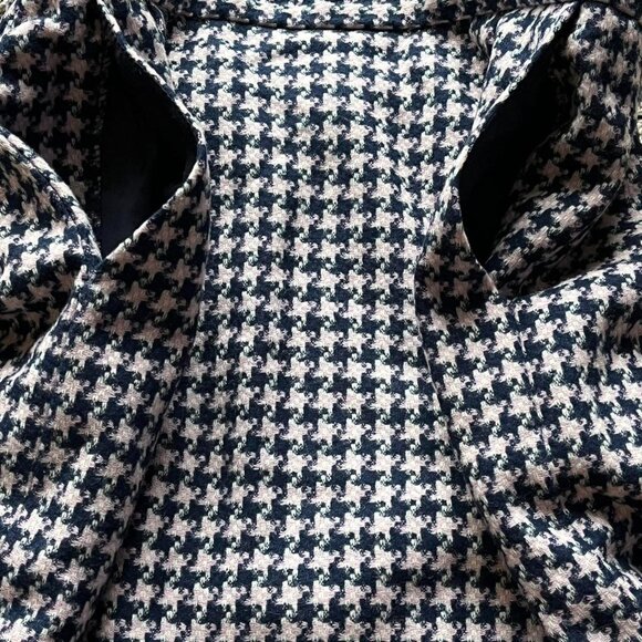 Vintage 80s Pendleton Houndstooth Womens 12 Black & White 100% Wool Skirt - Picture 2 of 7